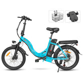 SAMEBIKE CY20 FT 350W Electric Bike - 350W Motor 36V13AH Battery 35KM Range Mechanical Disc Brakes - Lake Blue
